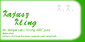 kajusz kling business card